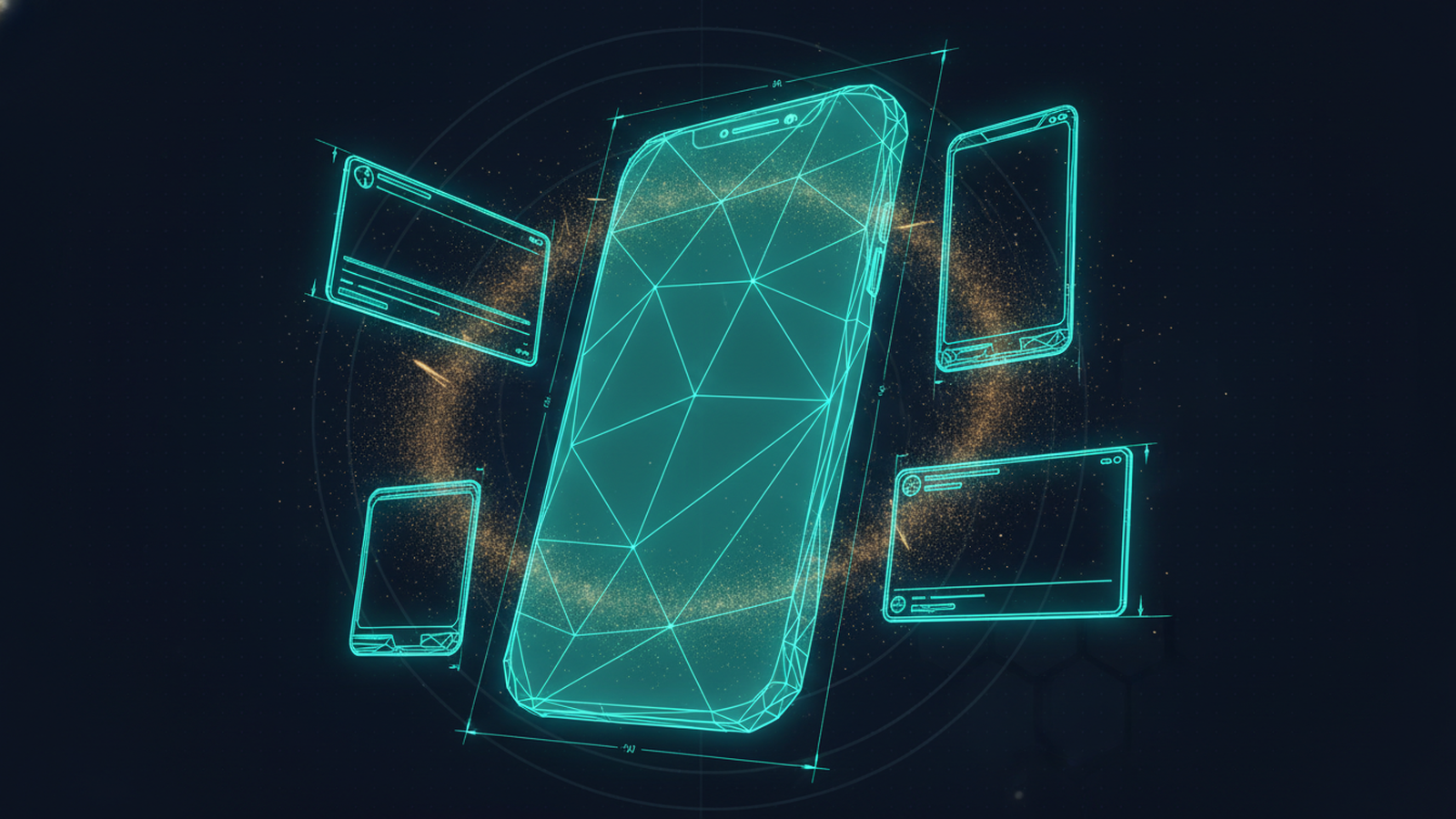 Omni paid-media campaign architecture: prospect's phone surrounded by Meta ad surfaces